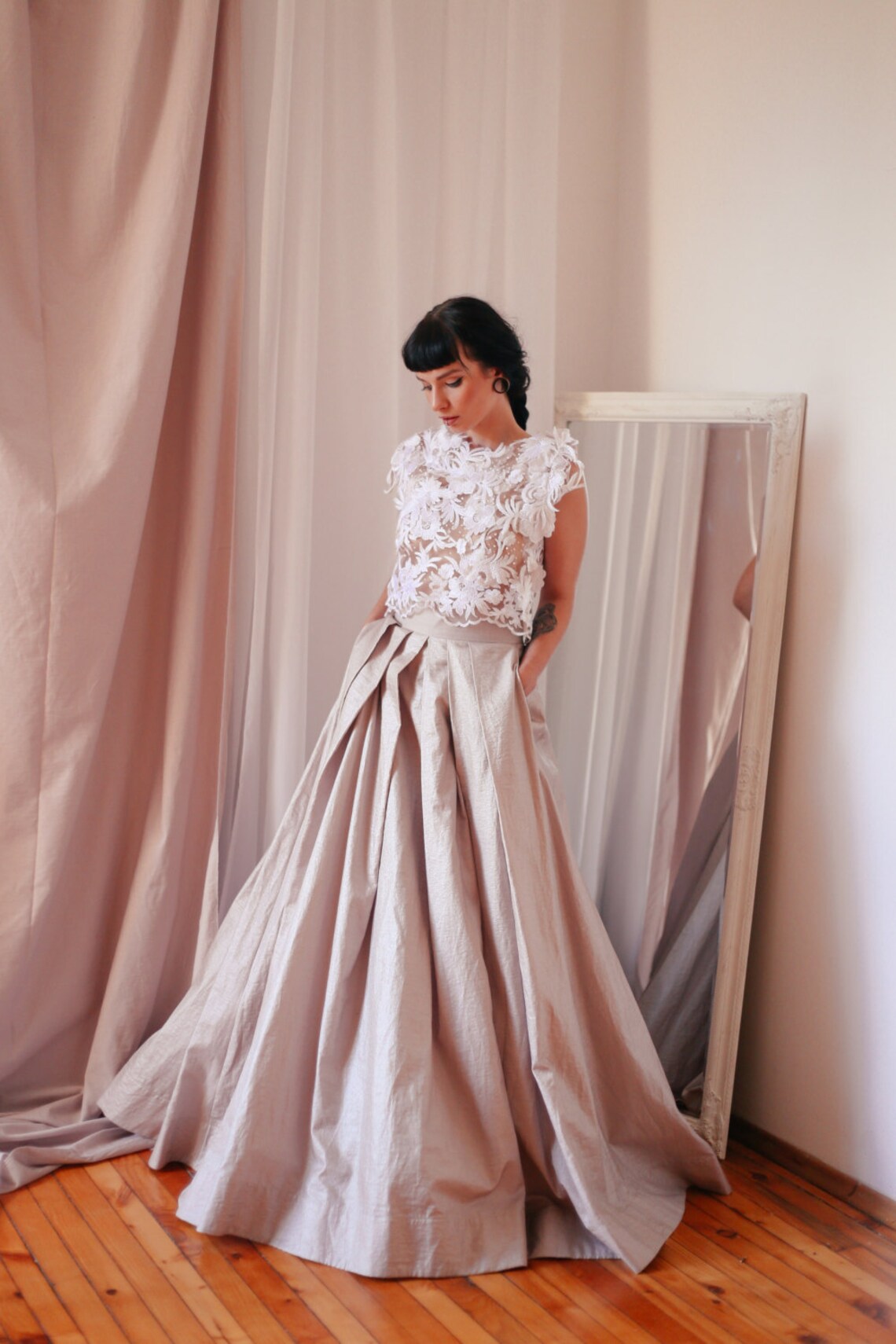 Silk Skirt Long Wedding Skirt Maxi Skirt Floor Length Etsy