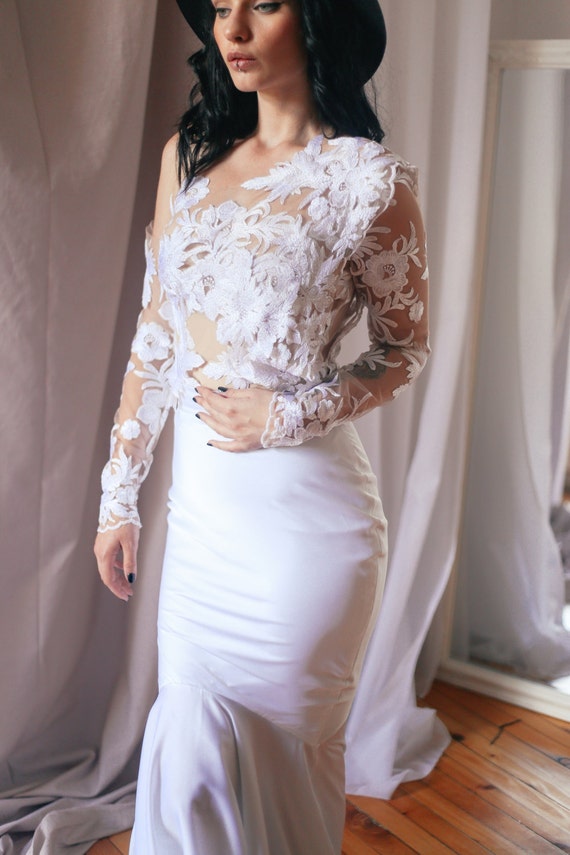 long sleeve wedding top