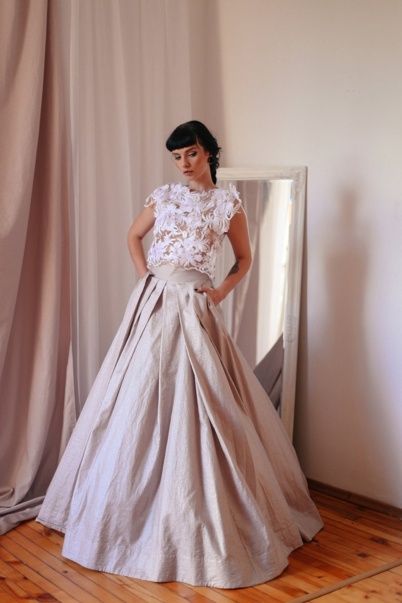 Silk Skirt Long Wedding Skirt Maxi Skirt Floor Length Etsy