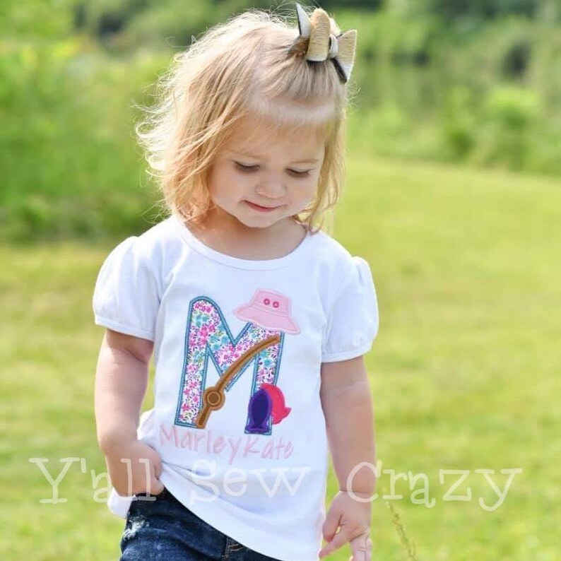 Girl's Personalized Fishing Alphabet Shirt - Etsy