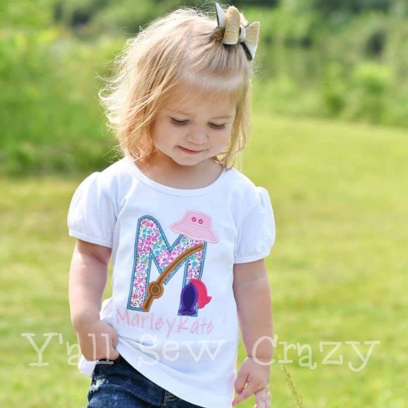 Girl's Personalized Fishing Alphabet Shirt - Etsy