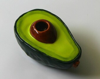 Avocado Pipe Avocado Lovers Pipe ceramic Pipe Clay Pipe Ceramic Pipe Cool Pipe Deep Bowl Best seller Emoji Pipe Beautiful Pipe Chef Gift.