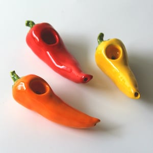 Fresno Pepper pipes Chili Pepper Pipe Hot Pepper Pipe Jalapeno Pepper Pipe Red Yellow Orange Pepper Pipe Cute Pipe Small Pipe Best Seller image 1