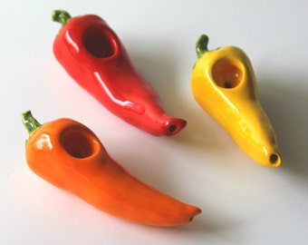 Fresno Pepper pipes Chili Pepper Pipe Hot Pepper Pipe Jalapeno Pepper Pipe Red Yellow Orange Pepper Pipe  Cute Pipe Small Pipe Best Seller