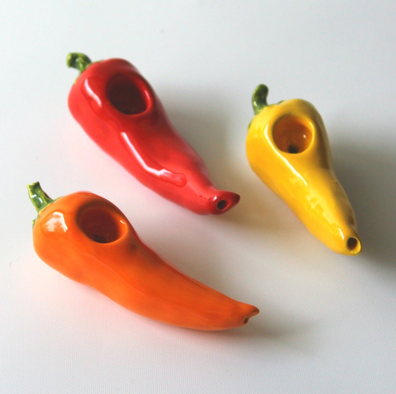 Fresno Pepper pipes Chili Pepper Pipe Hot Pepper Pipe Jalapeno Pepper Pipe Red Yellow Orange Pepper Pipe  Cute Pipe Small Pipe Best Seller 