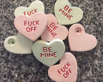 Conversation Heart Pipes Heart Pipe Be Mine Pipe F Off Pipe