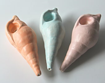 Shell Pipes, Conch Style, "Eulimidae Shell"