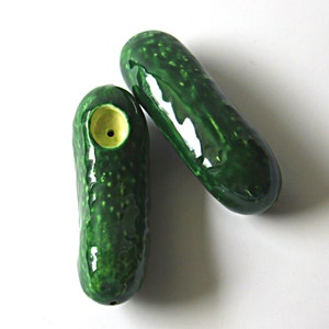 Pickle Pipe Half Sour Pickle Pipe Kosher Pickle Pipe Deli Pickle Pipe Jewish Pickle Pipe Ceramic Pipe Clay Pipe Dill Pickle image 2