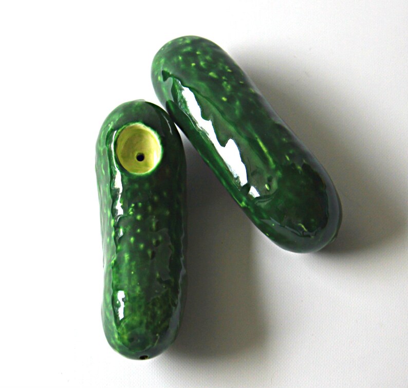 Pickle Pipe Half Sour Pickle Pipe Kosher Pickle Pipe Deli Pickle Pipe Jewish Pickle Pipe Ceramic Pipe Clay Pipe Dill Pickle image 2