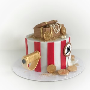 Baú de caça ao tesouro cheio de joias e faca de pirata e mapa do tesouro Fondant Cake Toppers festa de aniversário com tema de pérola colares moedas de ouro