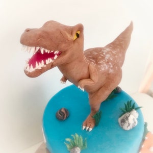 Dinosaur 4th Birthday Cake Topper Cake Decorations Dino Theme Party Supplies-Happy 4th Birthday T-Rex Brontossaurus, Triceratops, Stegosaurs