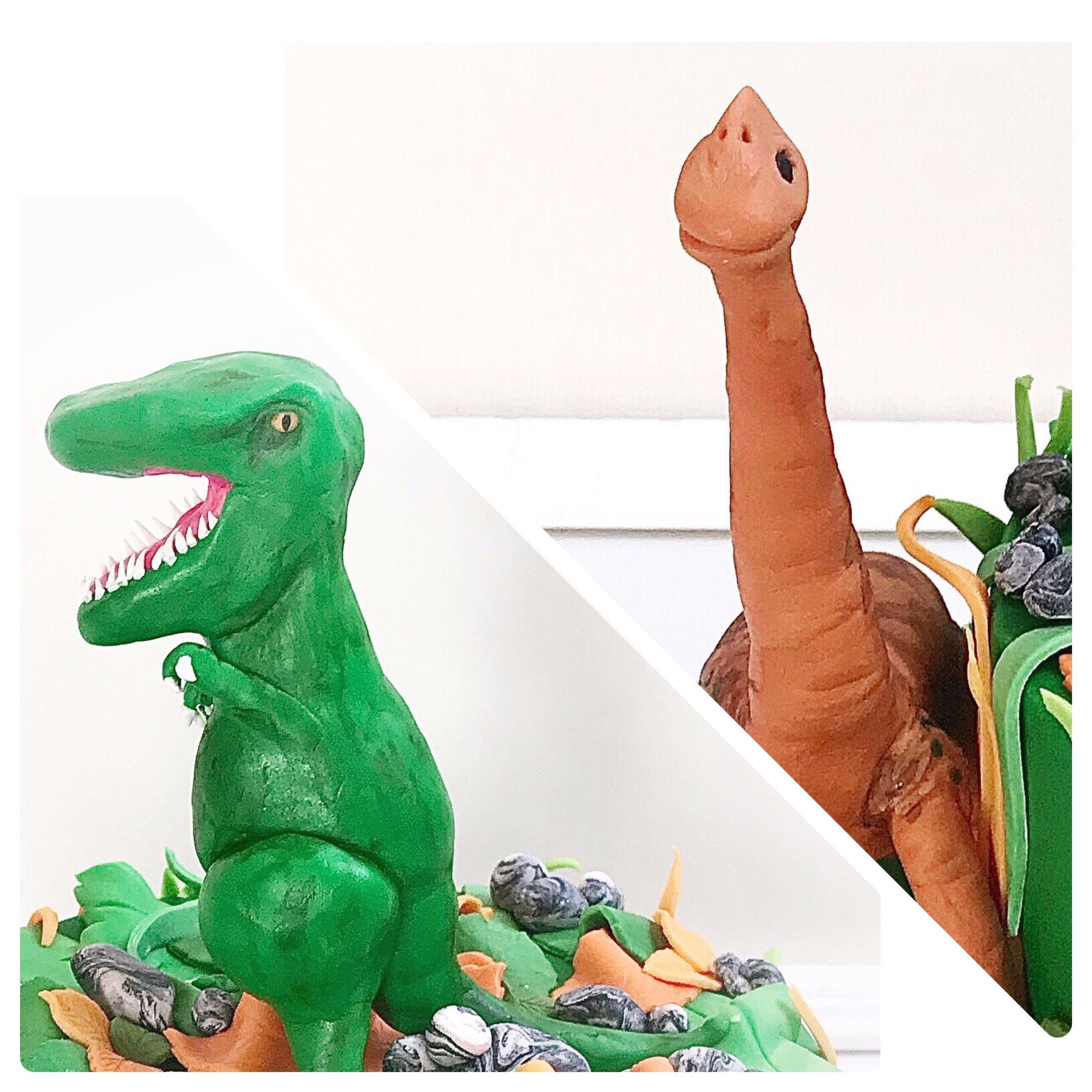 sugar paste dinosaurs