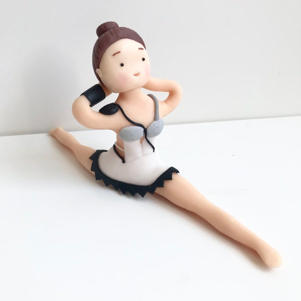 Handmade Ballerina Gymnastics Girl Fondant Sugarpaste Cake Topper
