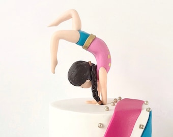 Handmade Gymnastics Sugarpaste Cake Topper Girl Sports