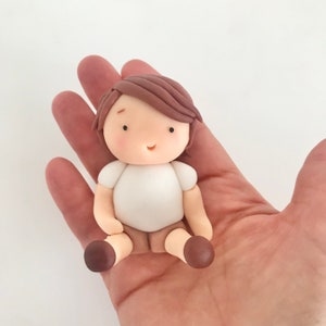Topper per torta ragazzino in pasta di zucchero fatto a mano, figlio, buon compleanno, accessori, decorazioni, centrotavola, baby shower, celebrazione, unico