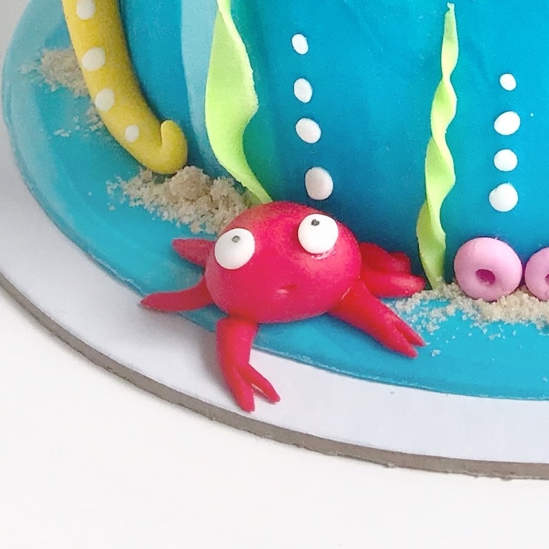 Under the Sea Fondant Cake Topper Decorations Ocean Sea Animals Octopus