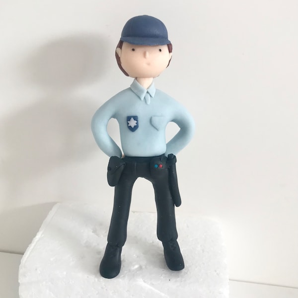 Fondant/Sugarpaste Policeman Handmade Cake Topper Happy Birthday Party Police Supplies Accessories Decorations Creative figurine Centerpiece