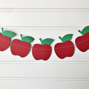 Apple paper banner, apple garland, back to school garland, classroom banner, photography prop, gift for teacher, classroom decor,