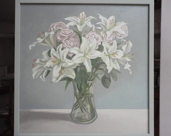 Lilies and Roses oil painting