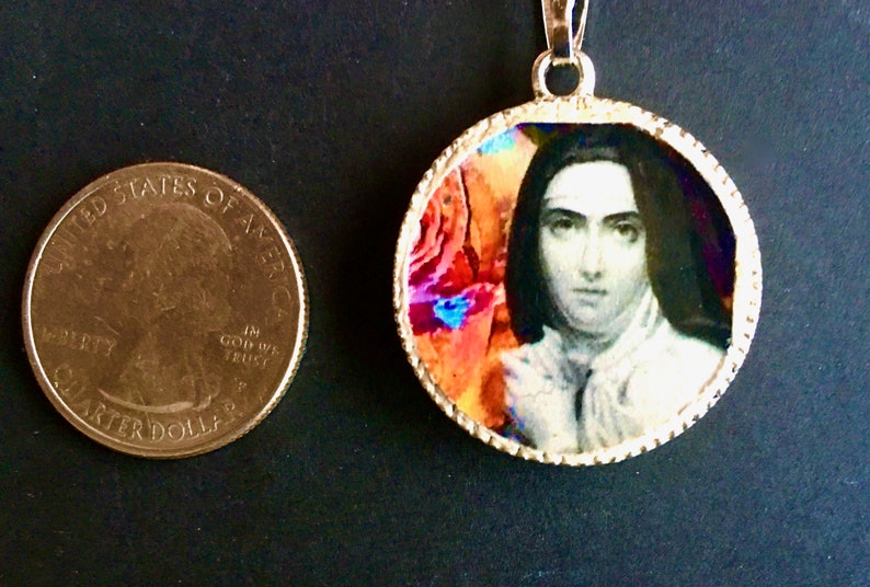 St Saint jewelry Carmelite Saint Th\u00e9r\u00e8se of Lisieux Therese Two sided Saints St St Catholic Saints Teresa of Avila Little Flower