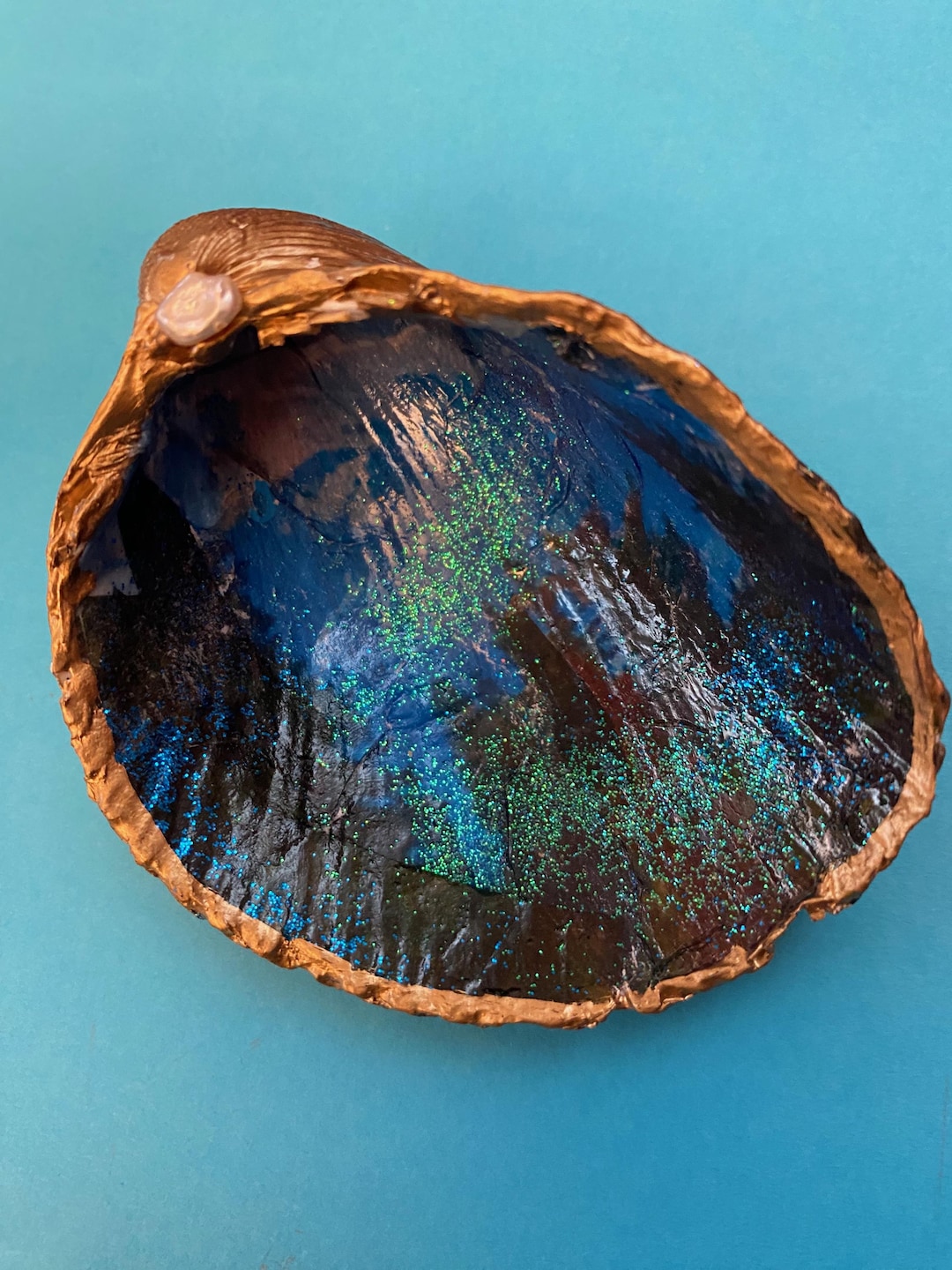 Vauble Shells Sea Dreams of Mountains: Decoupaged Shell, Handmade Trinket Dish - Etsy