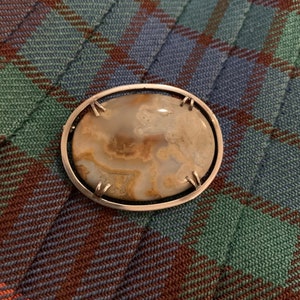 Vintage Ortak Silver and Agate Scottish Brooch