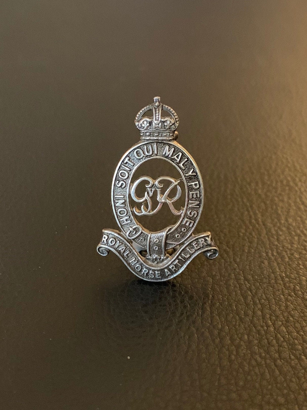 Silver Royal Horse Artillery Cap Badge UK