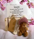 Personalised Travelling Pocket Bear , going away gift  , always there bear , tiny teddy bear , always with you bear ,sentimental moving gift