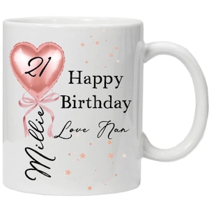 Taza personalizada para 21 cumpleaños: taza con nombre personalizado, recuerdo para hija y nieta imagen 2