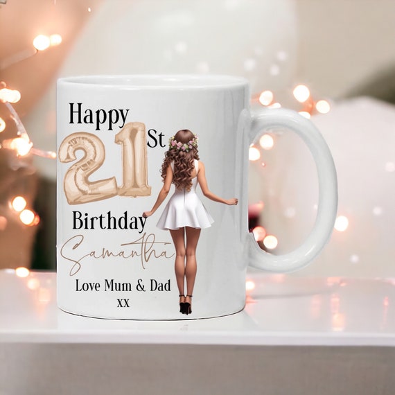 Personalised 21st Birthday Mug: Rose Gold Milestone Gift for Her