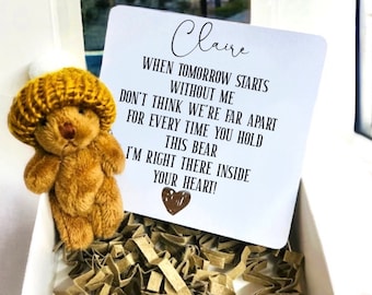 Personalised Tiny Bereavement Bear , memory teddy bear , thinking of you gift , custom sympathy gift , memorial gift