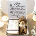 Tiny Pocket Bear Gift - Miniature Hospital Support Bear with Beanie - Personalised Hug Teddy - Get Well Soon