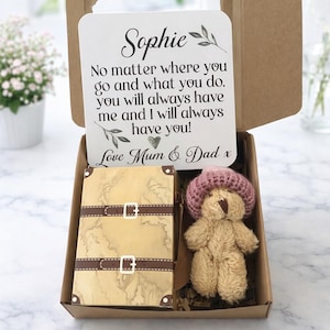 Osito de peluche de bolsillo personalizado: regalo sentimental para mudanzas o viajes con tarjeta personalizada - Un pequeño abrazo de bolsillo