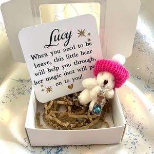 Bravery Pocket Bear Gift: Miniature Worry Teddy with Magic Dust