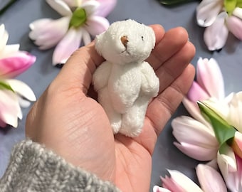 Tiny pocket hug bear gift , little pocket bear , miniature teddy bear , cute tiny teddy , separation bear , anxiety gift