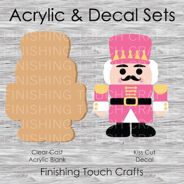 Nutcracker Pink Vinyl Decal and Acrylic Blank Set | 2" for Badge Reels