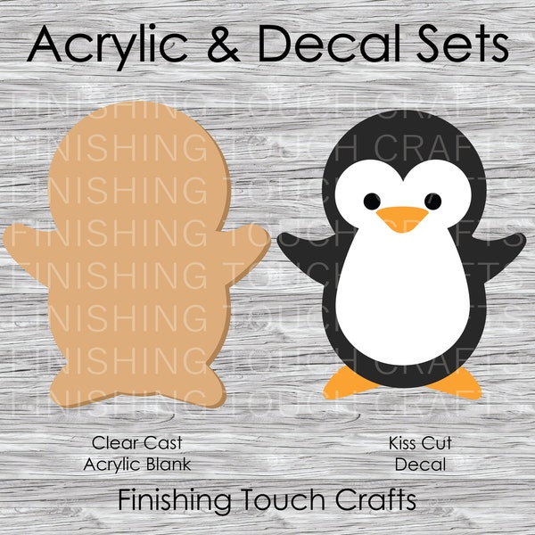 Penguin Vinyl Decal and Acrylic Blank Set | 2" for Badge Reels