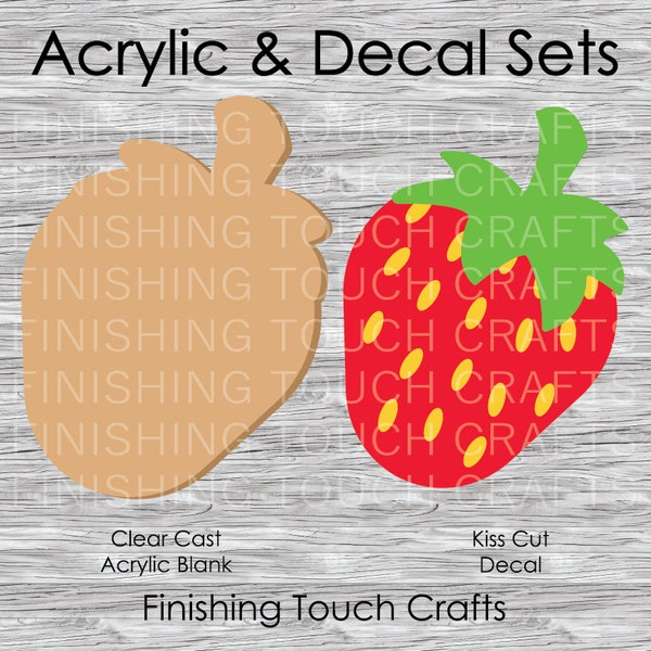 Strawberry Vinyl Decal and Acrylic Blank Set | 2" for Badge Reels