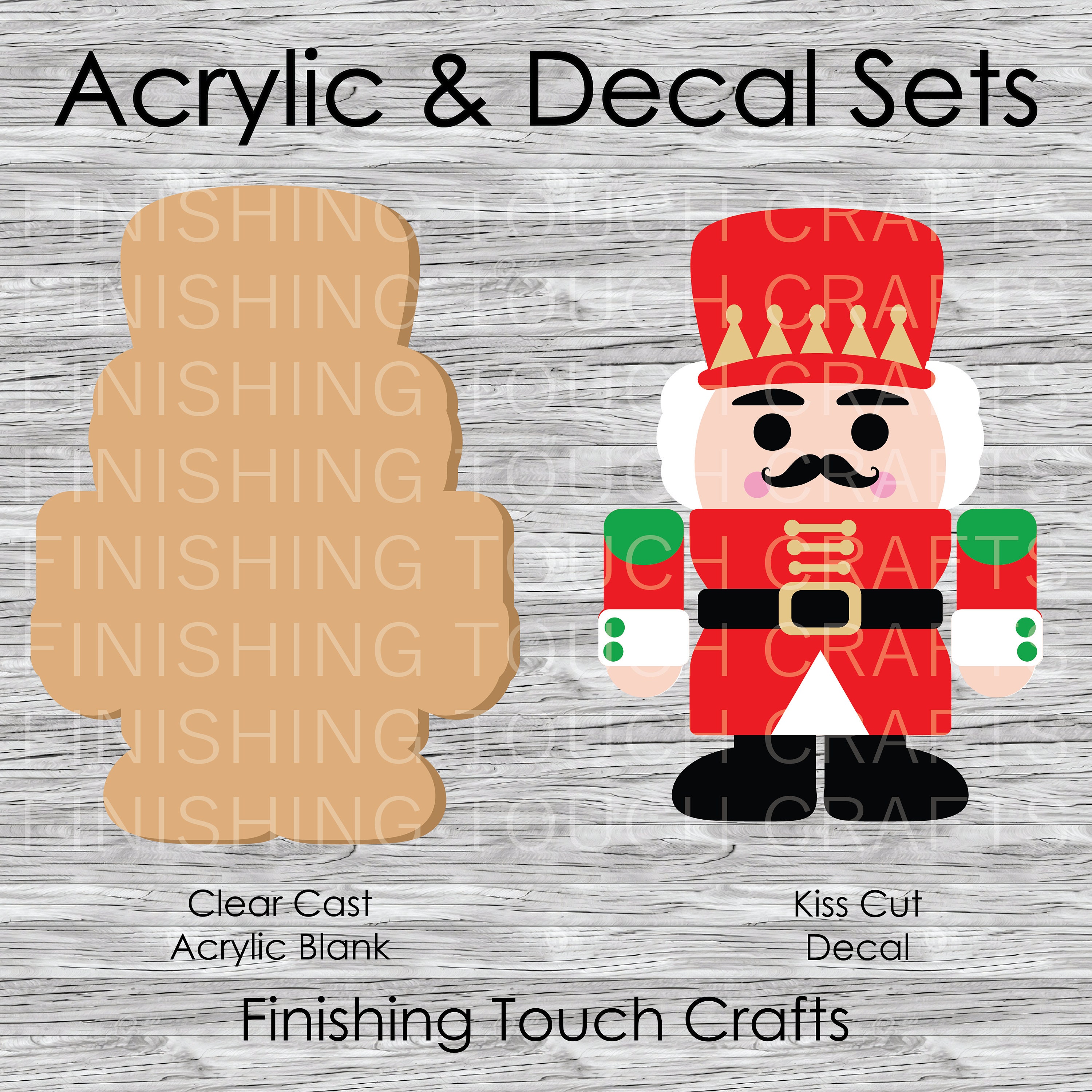 Nutcracker Red Vinyl Decal and Acrylic Blank Set | 2 for Badge Reels