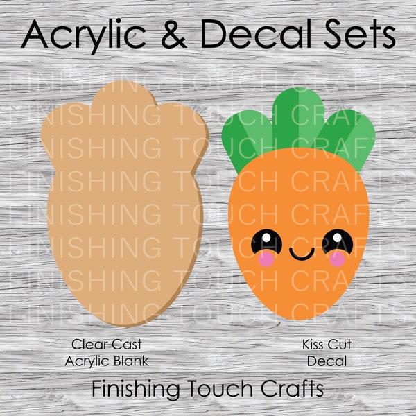 Chubby Carrot Vinyl Decal and Acrylic Blank Set | 2" for Badge Reels