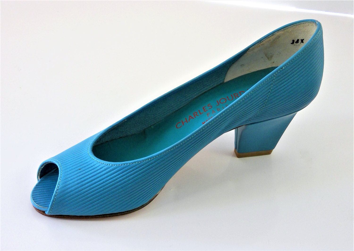 turquoise chunky heels