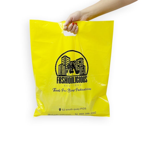 50-1000pcs Custom Shopping Bags With Logo for Boutique Custom Plastic Bags  With Logo Custom Merchandise Bags With Logo for Business 