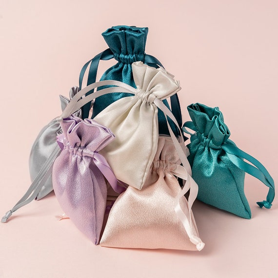 100pcs Satin Drawstring Bags Custom Dust Bags Jewelry Package 