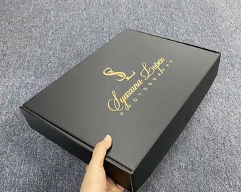 50 Business Logo Schwarz Karton | Gold Rose Gold Folie Logo Produktverpackungsbox | Schmuck Kosmetik Kerze Seife Produktverpackung