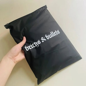 100 borse con cerniera nere opache personalizzate, borse in plastica di alta qualità, borse con cerniera nere per vestiti satinati, borse per confezioni boutique
