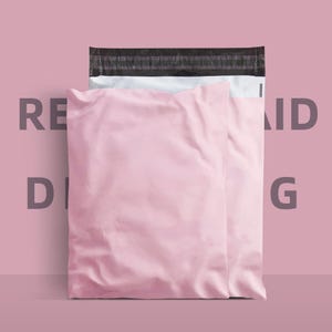 Bolsas de correo de polietileno rosa personalizadas (50-500 unidades), bolsa de envío personalizada con logotipo de un color, bolsa de franqueo mate personalizada