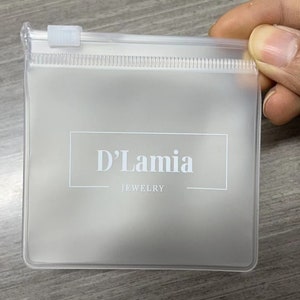 100 custom matte Frosted Jewelry zipper Bag，customized high-quality jewelry packaging, custom jewelry bag with you logo
