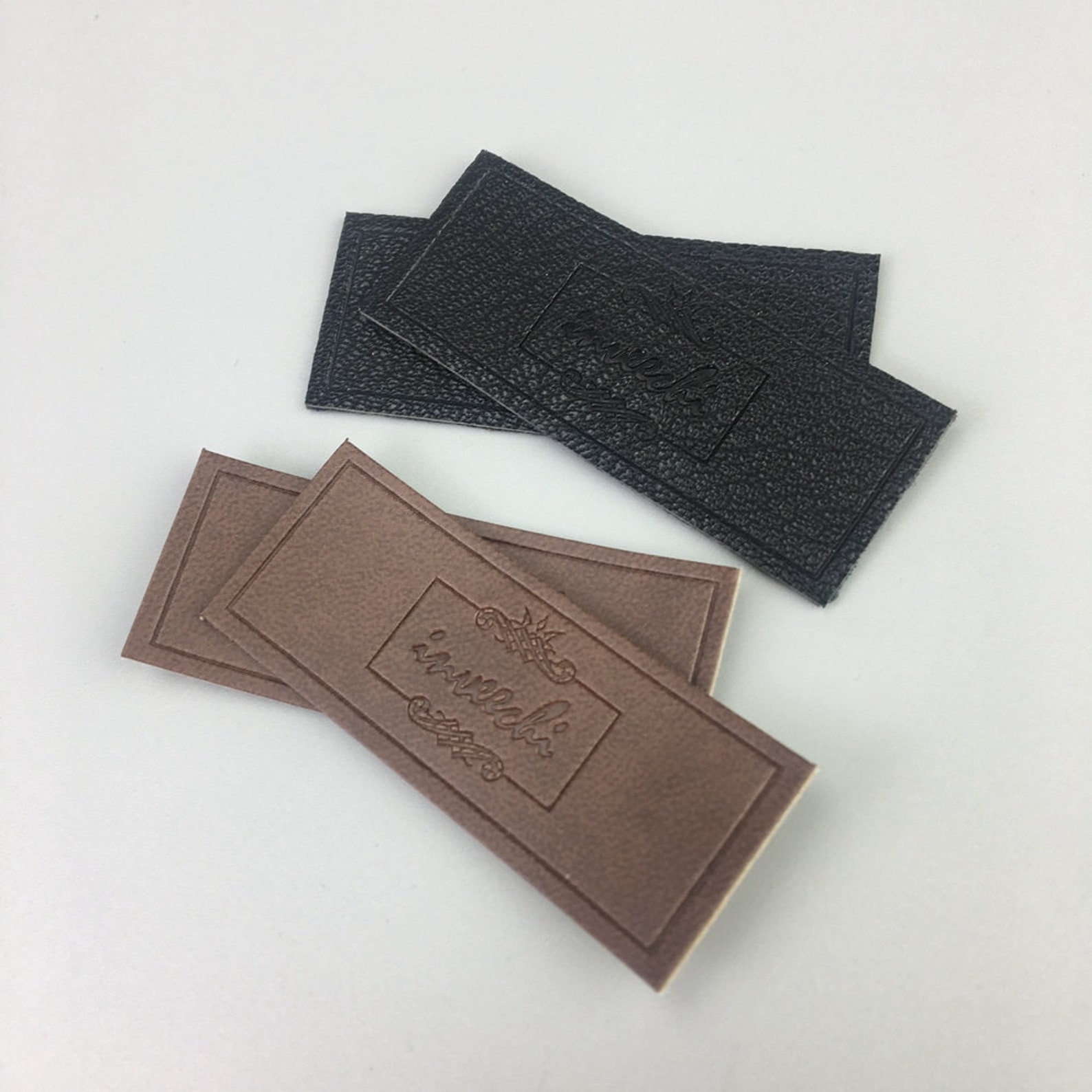 50 Custom Personalized Leather Patches With Logo Text or Etsy