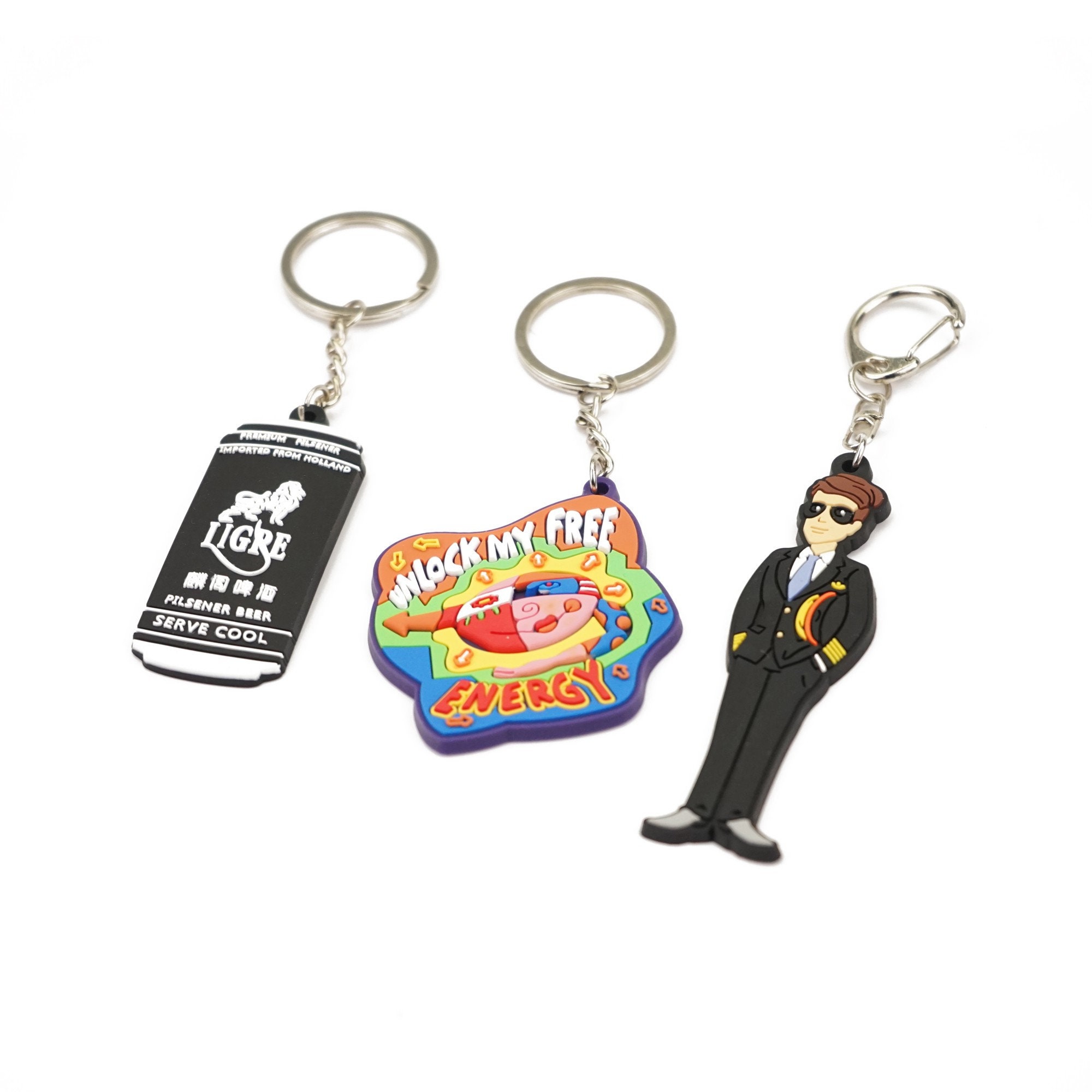 Custom 3D Cartoon PVC Keychain: Soft Rubber Keyring - Etsy