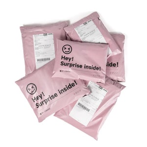 50-1000 bolsas de correo de polietileno personalizadas de color rosa bebé con autosellado y autoadhesivas, extremadamente ligeras, color rosa claro mate